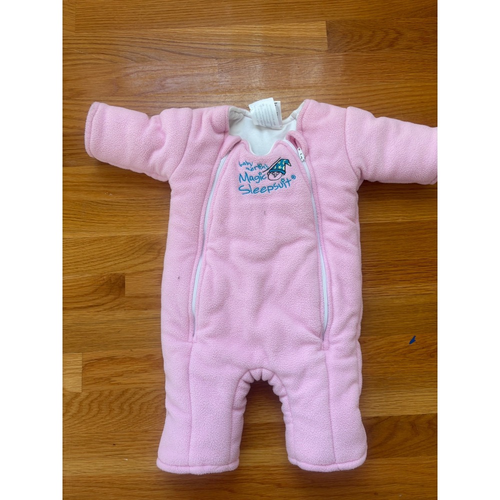 Baby Merlin's Magic Sleepsuit Pink Fleece Large 6-9 Months 18-21 lbs Transition